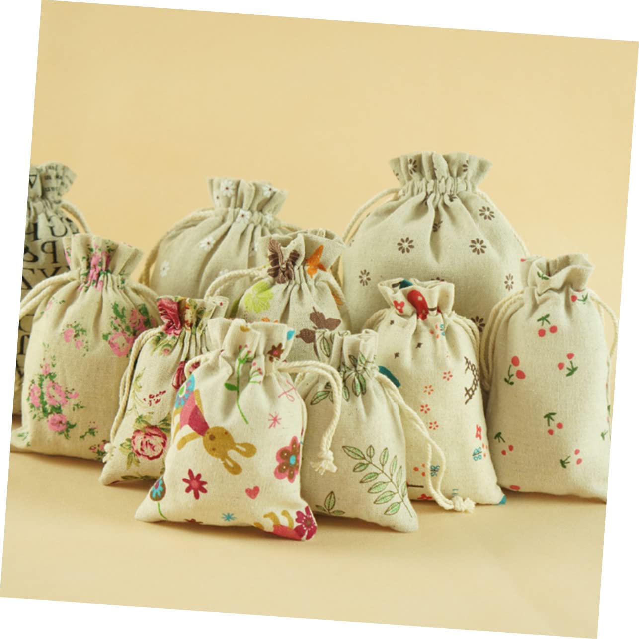 GLEAVI 40 Pz Coulisse Sacco Regalo Di Iuta Sacchetti Regalo Floreali Borsa Di Sacchi Di Juta Sacchetti o Di Juta Borsa Per Gioielli in Sacco Di Iuta Biancheria Tela