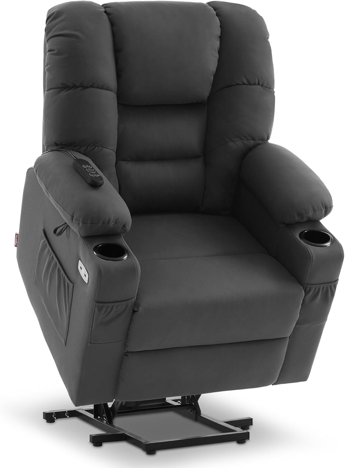 M MCombo 7550 fauteuil releveur 3 moteurs microfibre gris foncé