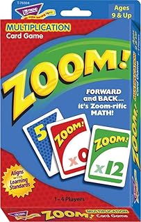 TREND ENTERPRISES: Zoom! Multiplication Card Game, Use Addition Skills, Build Multiplication Skills, Test Probability, Surprise Cards Send Scores to Zero, 1 to 4 Players, For Ages 9 and Up