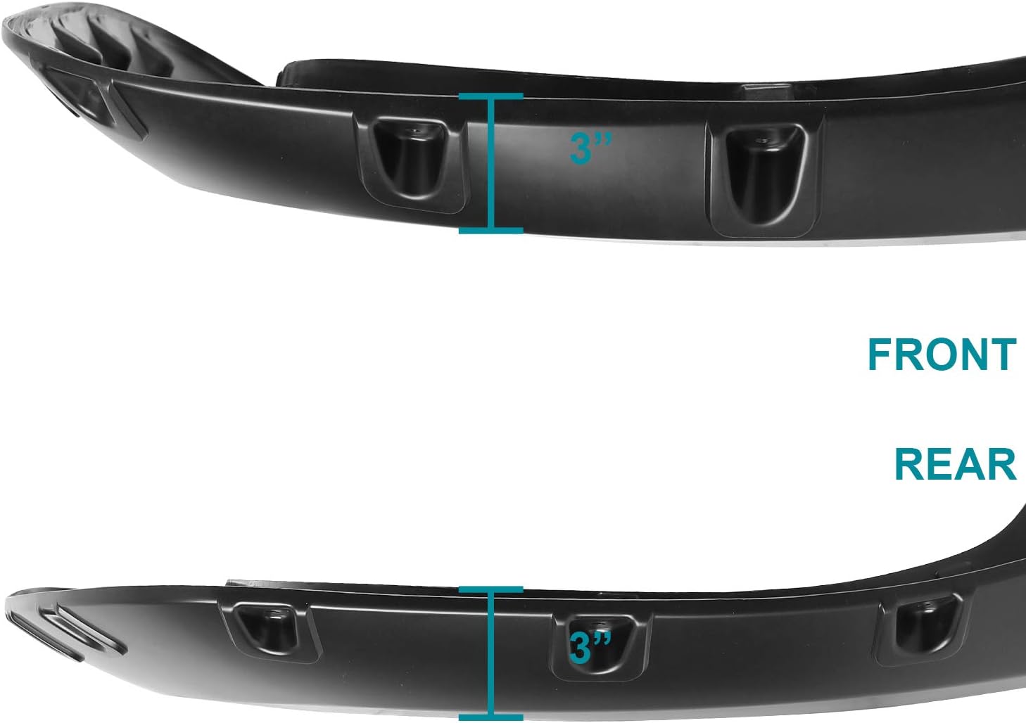 Spec-D Tuning 4PC Front + Rear Smooth Bolt On Pocket Style Fender Flares Black Compatible with 2007-2013 Chevy Silverado 1500 69" Short Bed