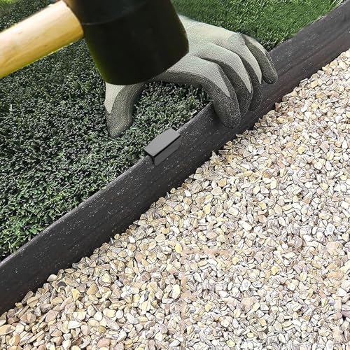 ORVPMVP 20Pcs Metal Landscape Edging Stakes, 8.5In Garden Stakes Landscape Anchoring Spikes for Terrace Board, Landscape Edging Coil, Grass Barrier, Bender Board, Garden Liner, Black by ORVPMVP - Image 2