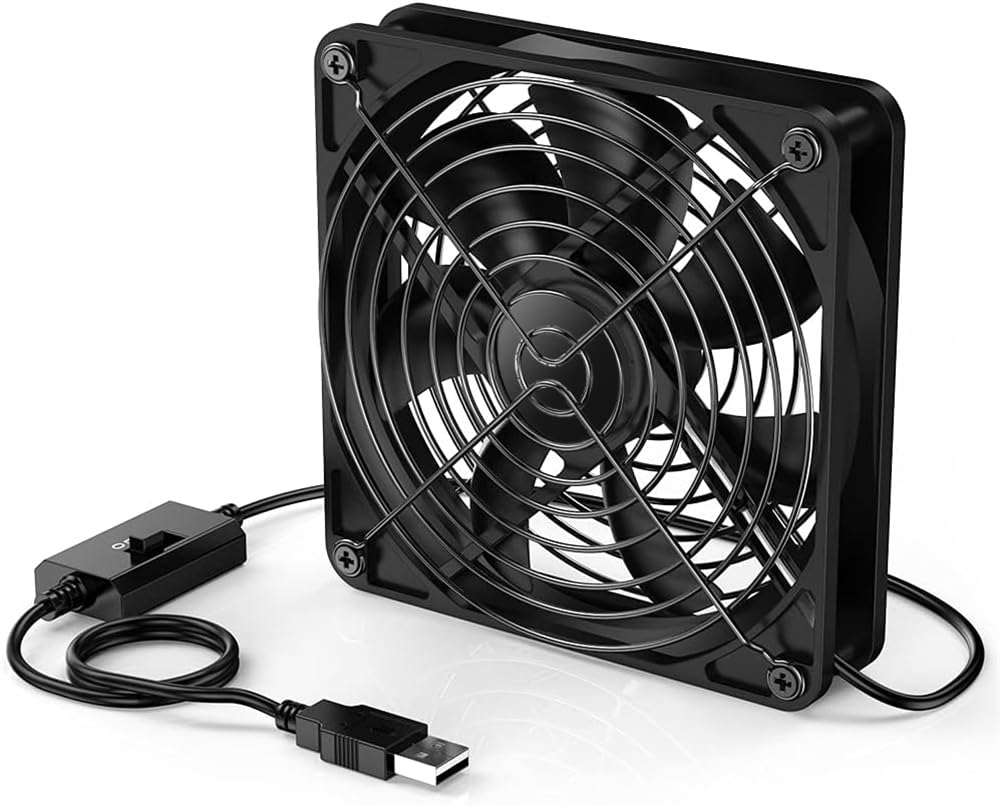 Cooling Case Fan, Quiet Dual 120mm ACPowered Fan with Speed Control
