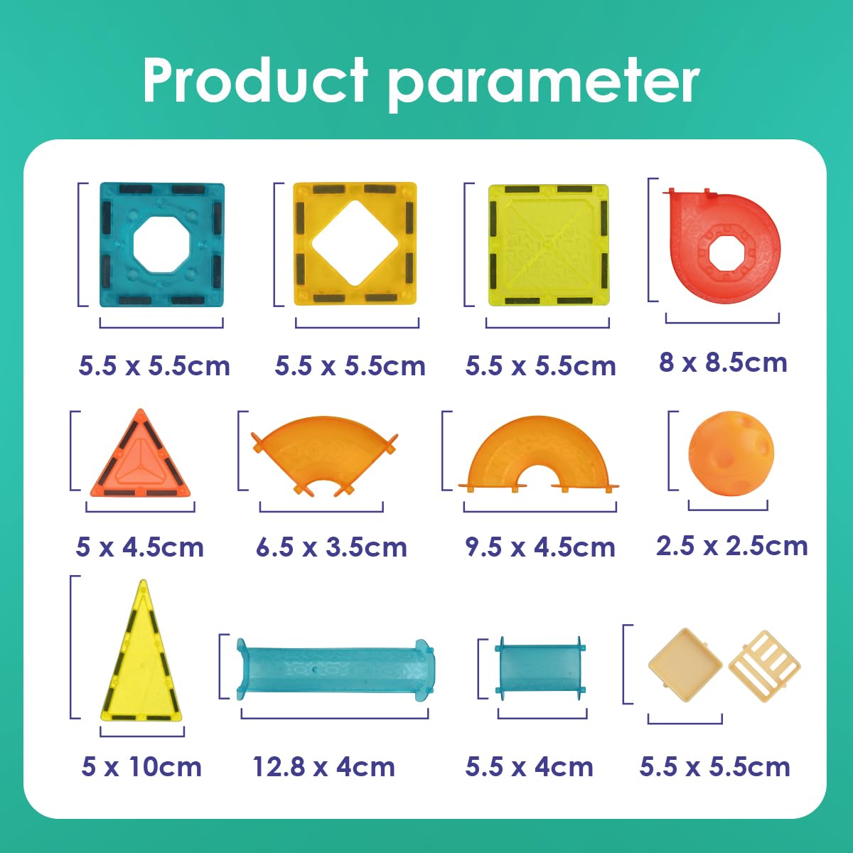 Costruzioni Magnetiche Per Bambini 42 Pezzi | Mini Set In Scatola Di Latta Da Viaggio, STEM, Per 3-5 Anni