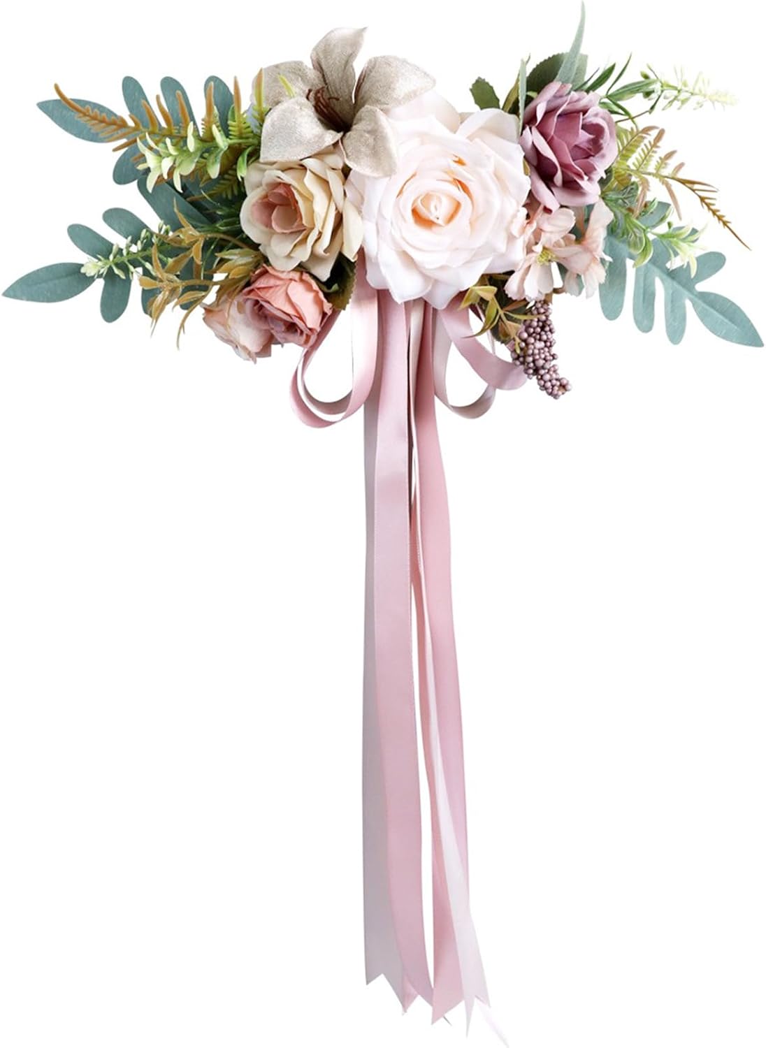 ウェディング通路装飾2点 人工ローズフラワーチェアバックフラワー ウェディングチェア装飾 結婚式パーティーチェアデコレーション用 (