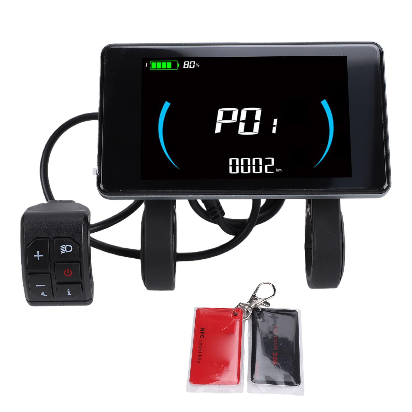 Generic Pannello Display LCD per Scooter Elettrico Comodo Pannello di Controllo per Visualizzazione velocità e Livello Batteria per Pendolari