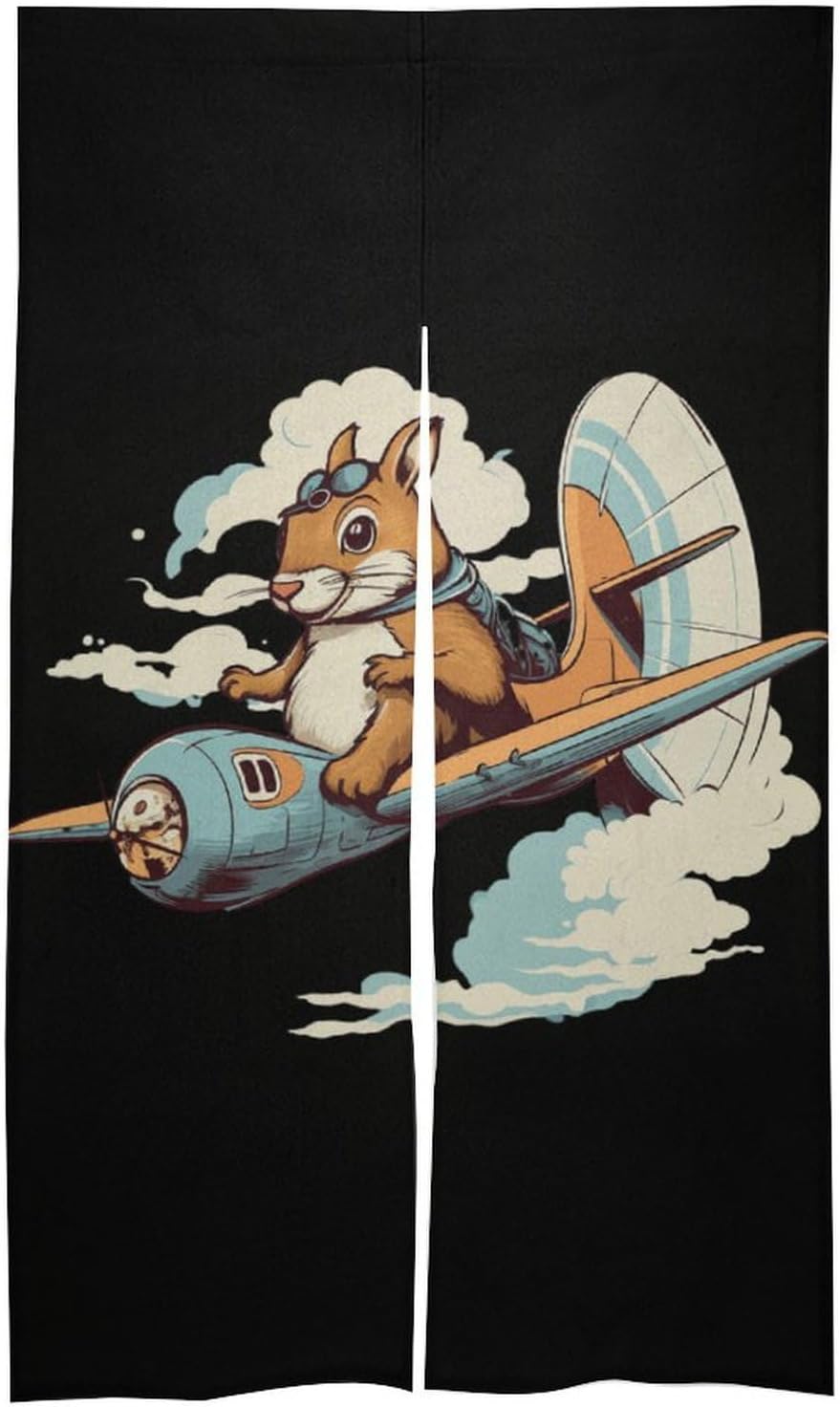 Squirrels Airplanes Door Curtain Blackout Door Cover Curtains Door Screen for Home Accessories