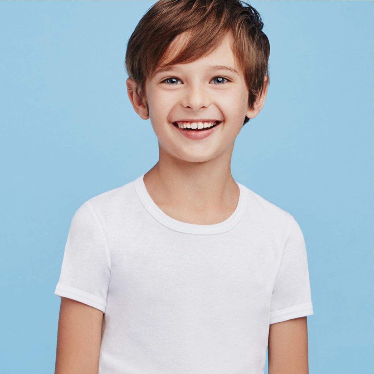 Ellepi 6 Canotte o Magliette Intime Bimbo in Puro Cotone Anallergico con Cuciture Comfort Colore Bianco.