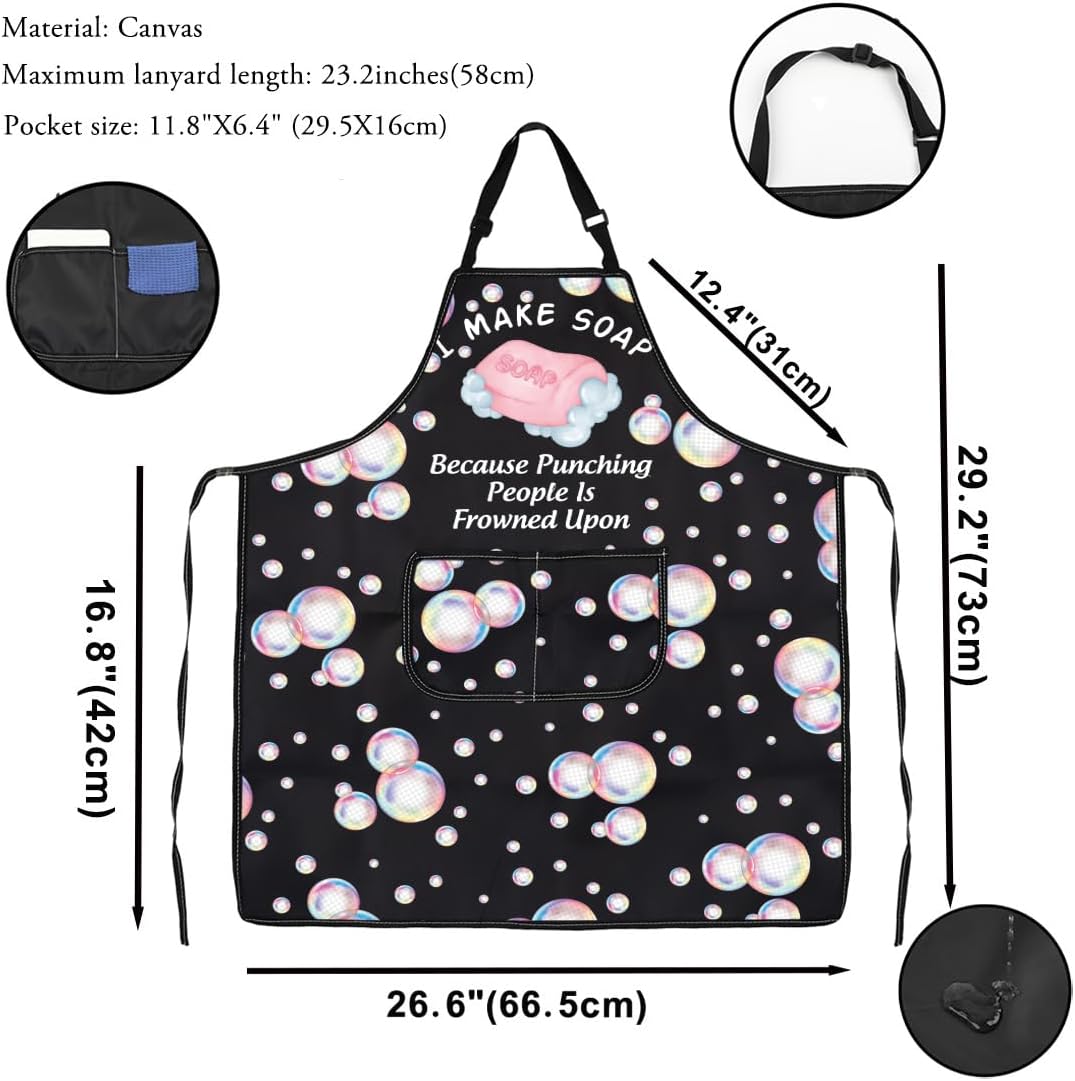 VAMSII ソープメーカー ギフト I Make ソープエプロン ポケット付き ソープメイキング ギフト バブルメーカー ギフト