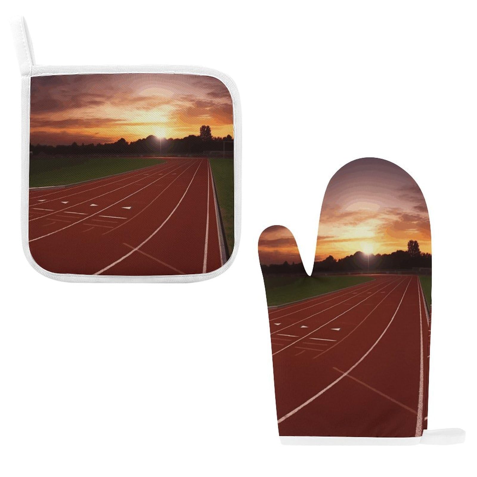 Fodpand Style Dusk Running Track Oven Mitts And Pot Holders Sets