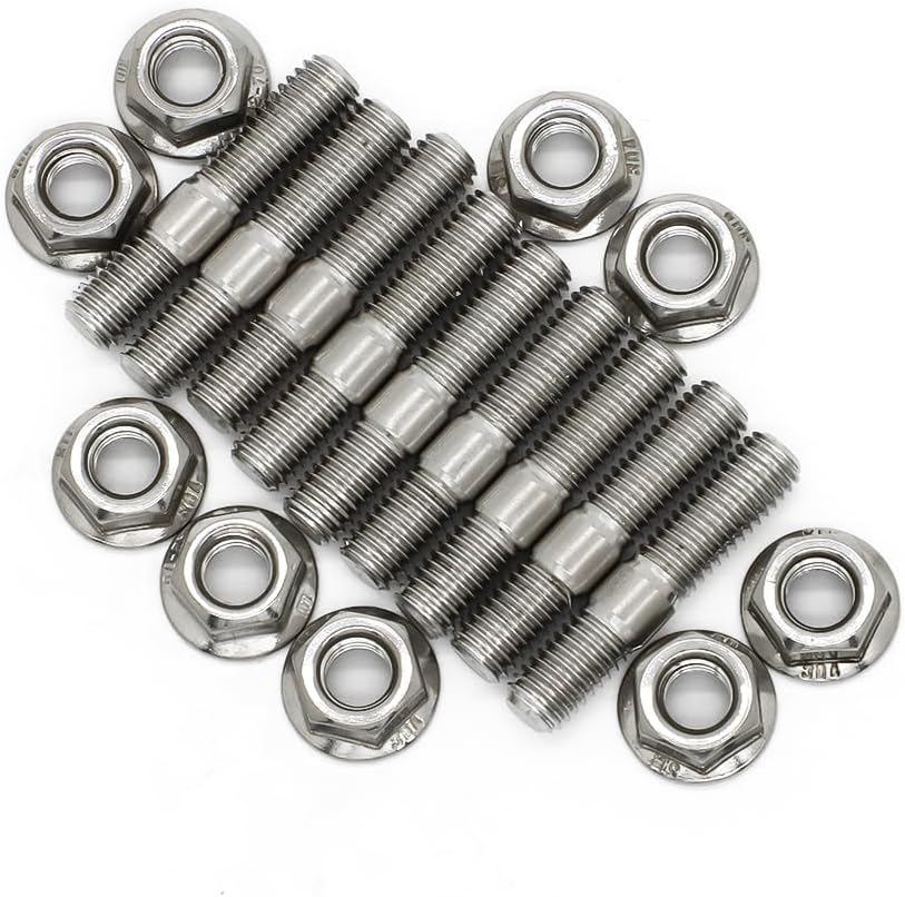 for Ho.nda Civic Acura Stainless Steel Exhaust Pipe Bolts M8*40 9Pcs Stud Serrated Bolt Nut Screw