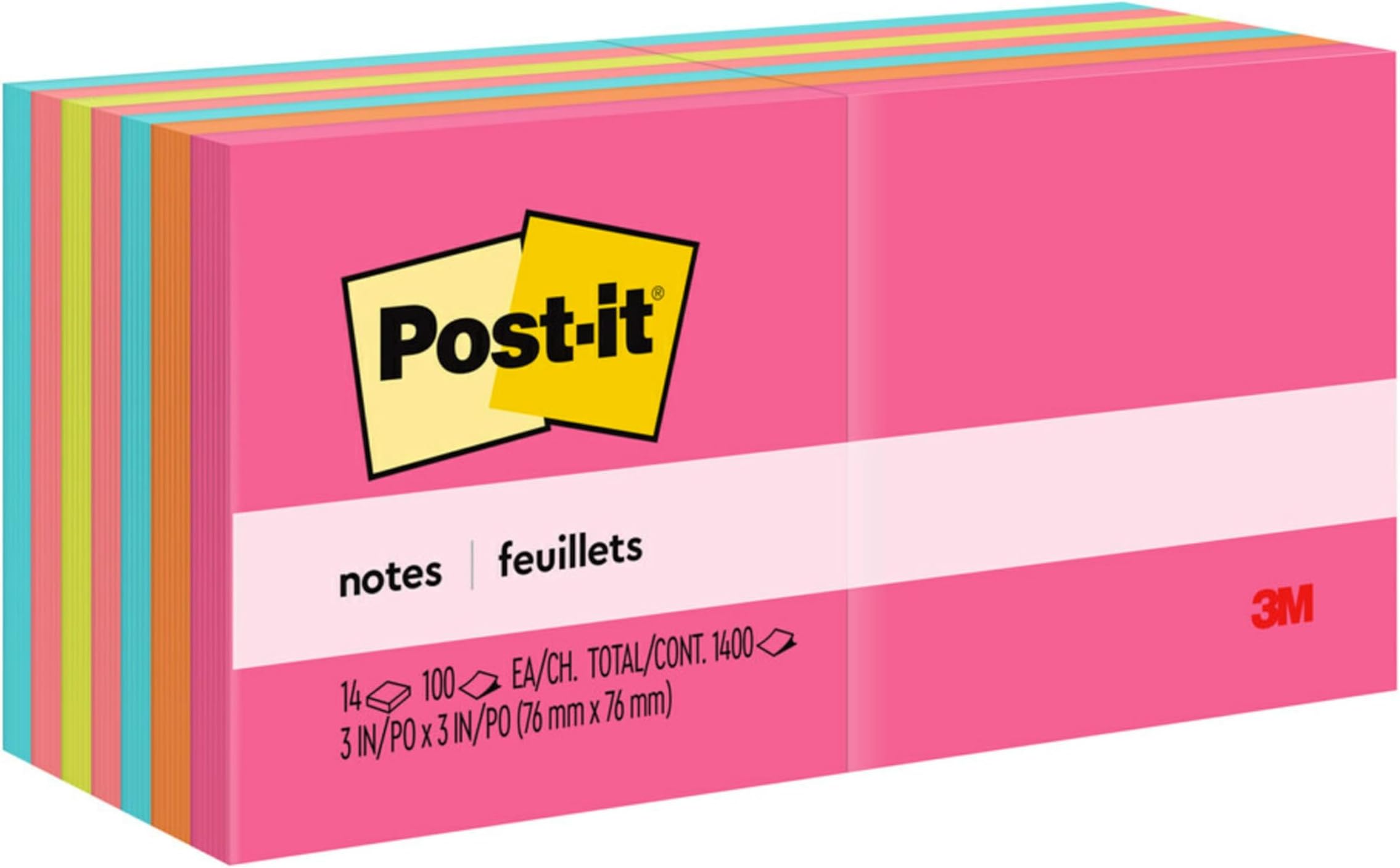 Postit Notes, 3 in x 3 in, Cape Town Collection, 14 Pads/Pack (65414AN) Amazon.ca Office