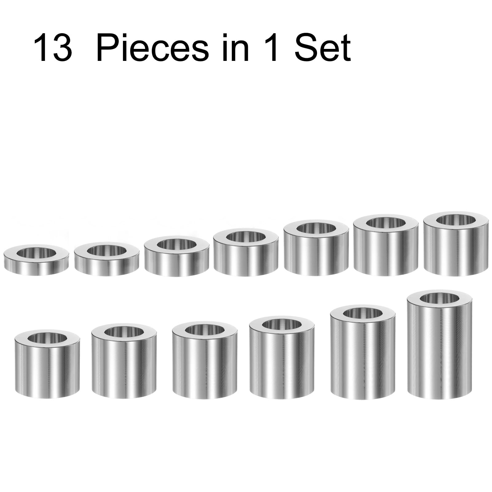 QUARKZMAN Ensemble de 13 Entretoises Réductrices d'Essieu de Roue de 1-1/4 pour Essieu de 3/4, Adaptateurs de Réduction de Bague pour Meules de Moto, Meules d'Établi (En Aluminium CNC