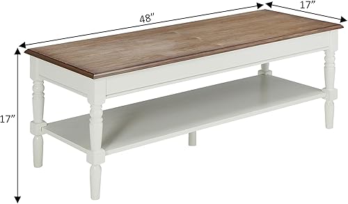 Miniatura 3 de Convenience Concepts French Country Coffee - Mesa de sala de estar tradicional de 48 pulgadas, casa de campo, de transición con estante de