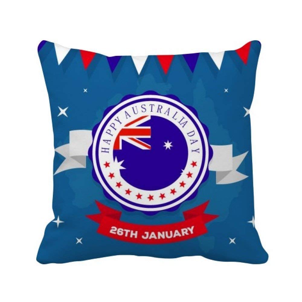 Oreiller Australia Day carré 40x40cm, le cadeau idéal pour décoration de canapé