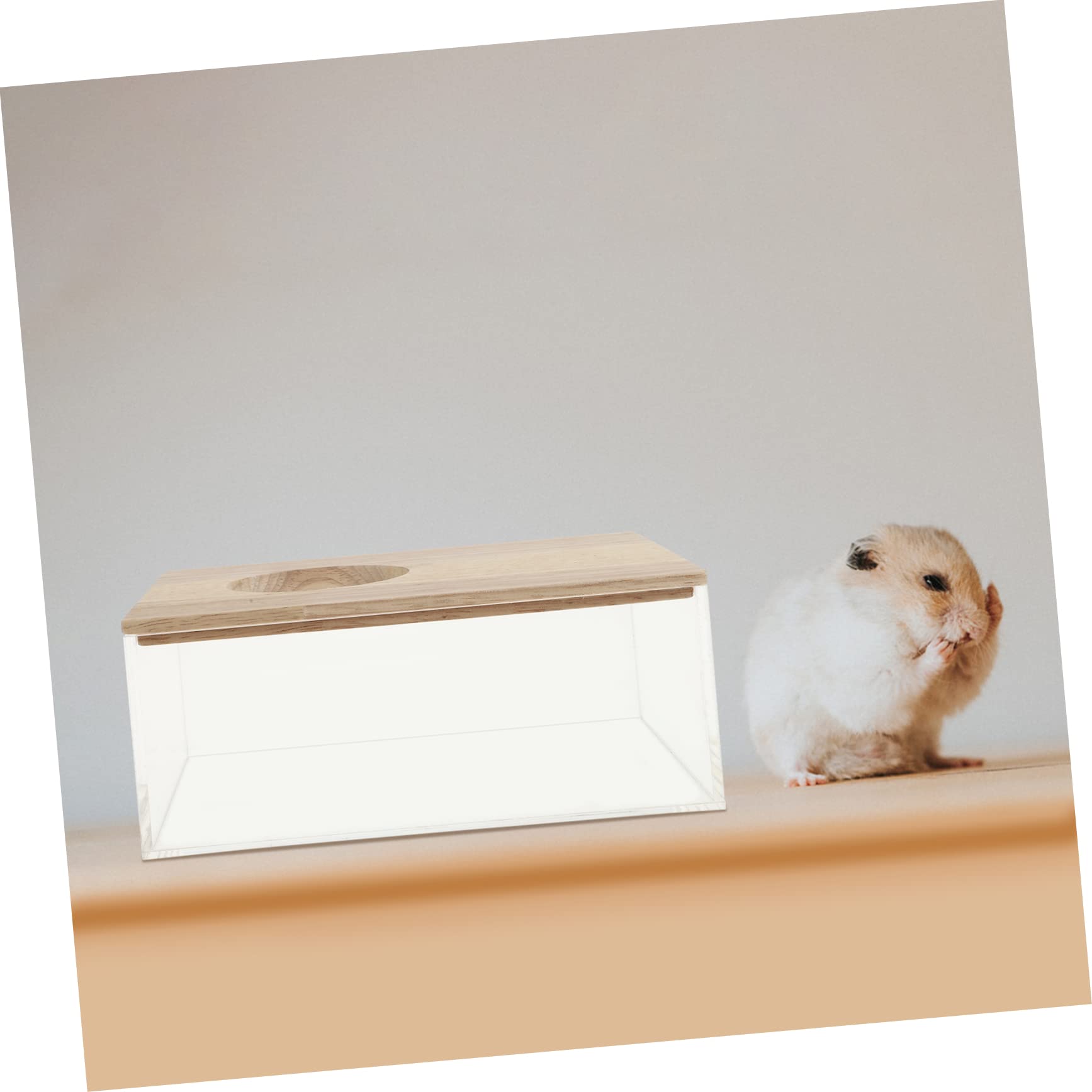ibasenice Transparente Sandbadbox und Hamster Toilette aus Acryl Sandbadewanne für Chinchillas und Kleintiere Praktisches Haustierzubehör für Badezimmer und Haltung