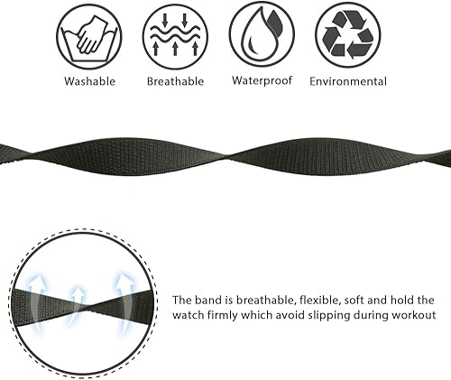 Miniatura 5 de IFCASE Paquete de 2 brazaletes deportivos de nailon para Apple Watch de 1.929 in 1.811 in 1.772 in 1.732 in 1.654 in 1.614 in 1.575 in iWatch Series