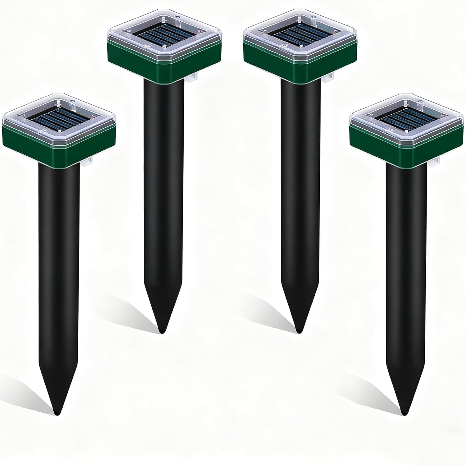Mole Snake Repellent for Yard Solar Powered Gopher Trap Groundhog Vole Repeller Ultrasonic Spike Outdoor Waterproof Chipmunk Rodent Garden Burrowing Animals Control Deterrent Stake Outdoor
