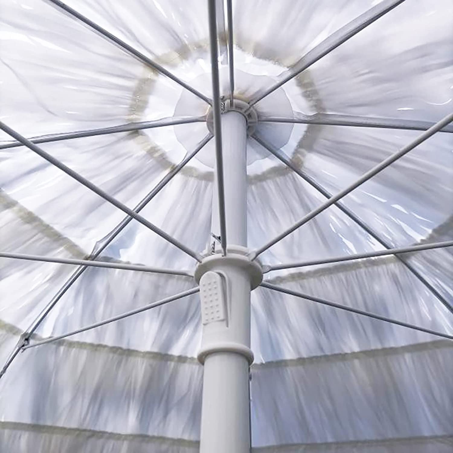 Parasol Parasol ze Sztucznej Słomy Bez Podstawy 1.8m Biały Parasol Plażowy Parasol Ogrodowy Parasol Powierzchnia Łuku Długość 2m 32mm Słupek Od Parasol Możliwość Pochylenia 45° Regulacja Wysokości
