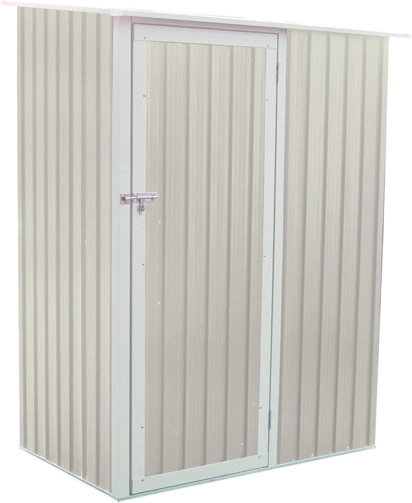 CamelTough Outdoor Metal Storage Shed, 4.7X3 feet, Garden Metal Shed. Perfect for Storing Garden Tools, Yard Tools, Tool Storage Shed for Courtyard, Lawn, Backyard with Warranty, Beige, CT-642
