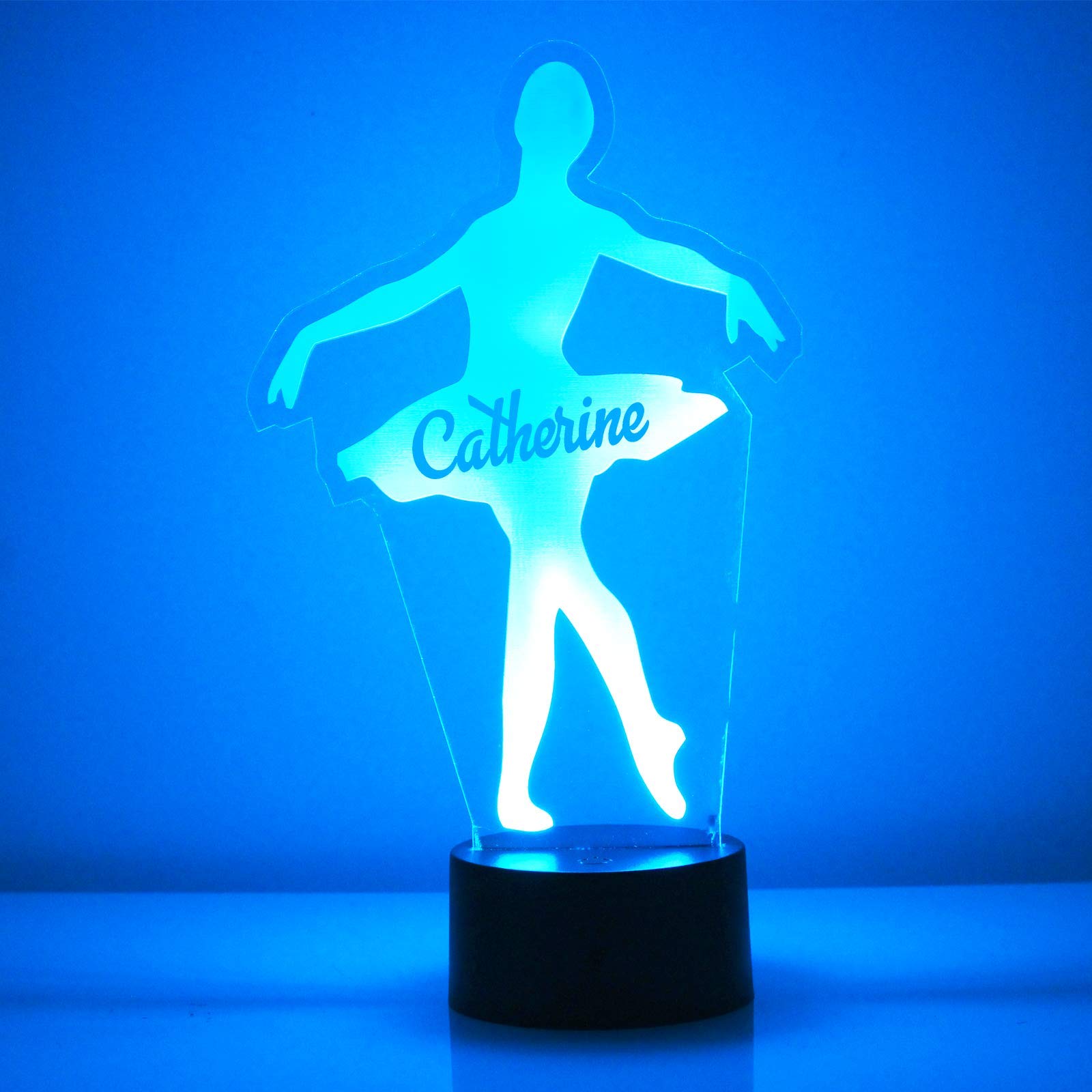 Custom Ballet LED Sign Night Light Lamp with Remote, Light Up Display with Personalized Name or Image, Customized, Made in The USA, Clear Acrylic Home