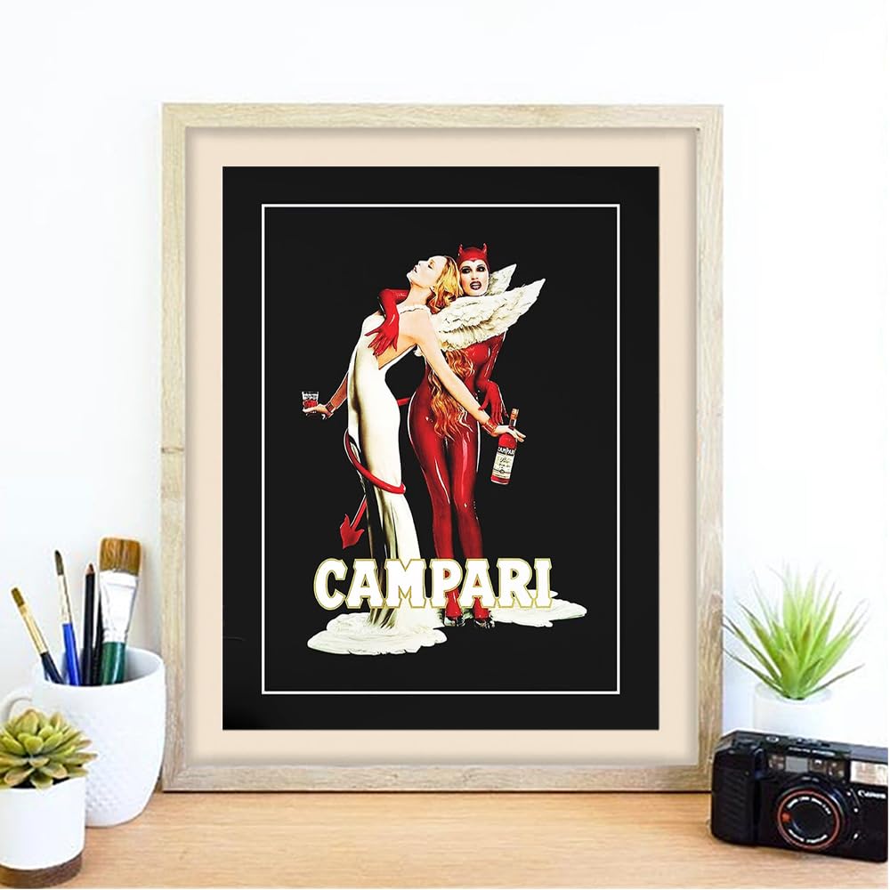 Amazon.com: Campari Vintage Devil and Angel Print Poster Canvas