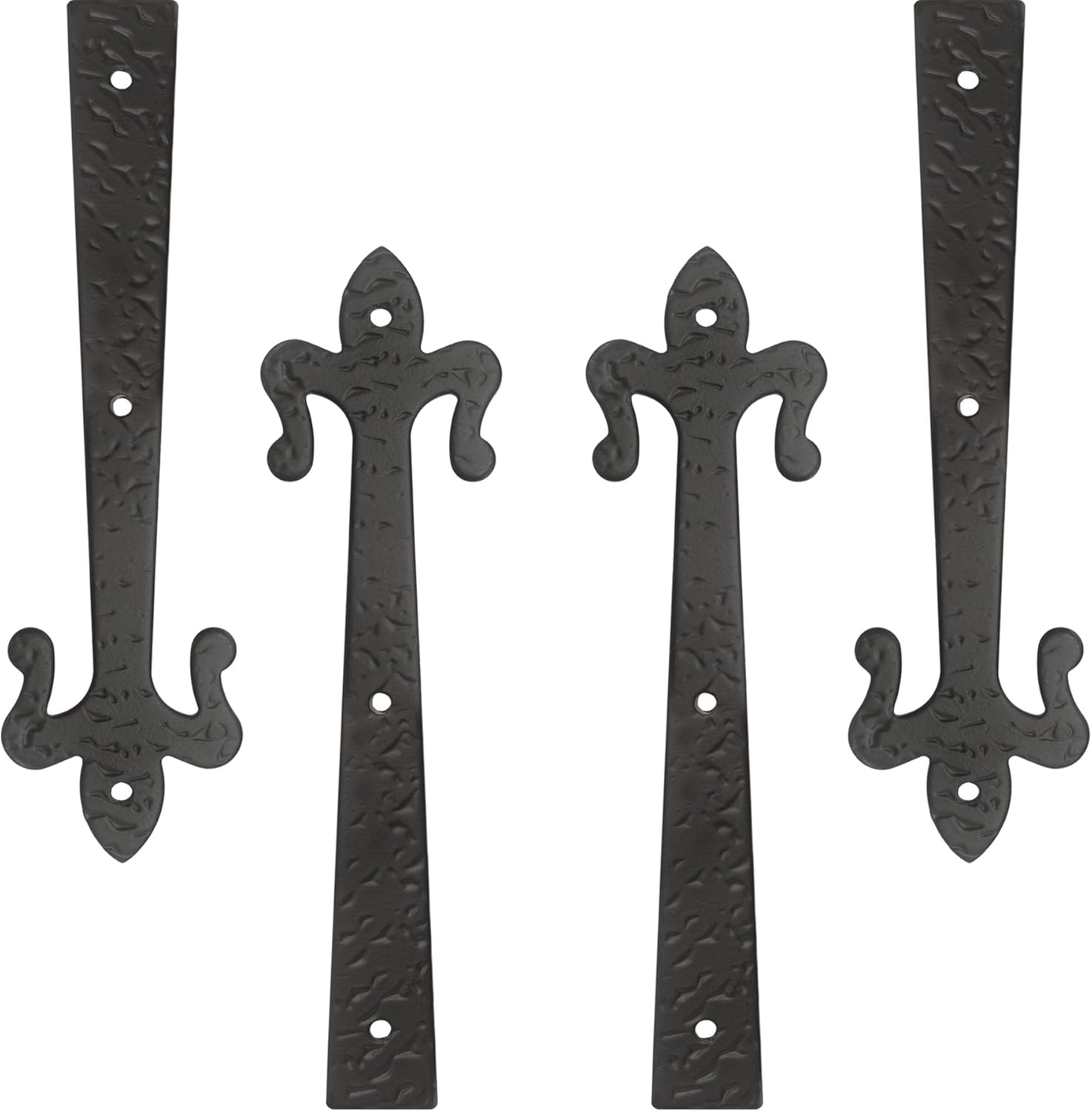 Decorative Barn Door Bracket 8 in Dummy Gate Hinge Garage Door Strap Hinges Matte Black Rustic I Brackets Hardware Decorator for Shutters Farmhouse Gardengate Box Fence Cabinet