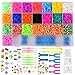 6810 Loom Bands Kit，DIY Elastici Elastici di Gomma per Braccialetti, Braccialetto Collana Strumento per Lavorare a Maglia Giocattolo per Bambini，Loom Bands，Elastici Loom Nastri Box，Elastici Loom