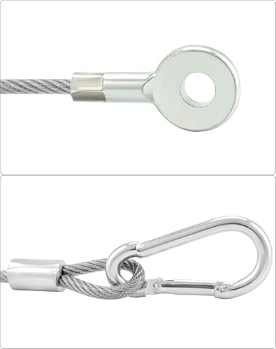 Miniatura 8 de QWORK Cables de seguridad para luces de escenario de 11.8 pulgadas, paquete de 20 cables de iluminación de DJ de acero inoxidable, cable de