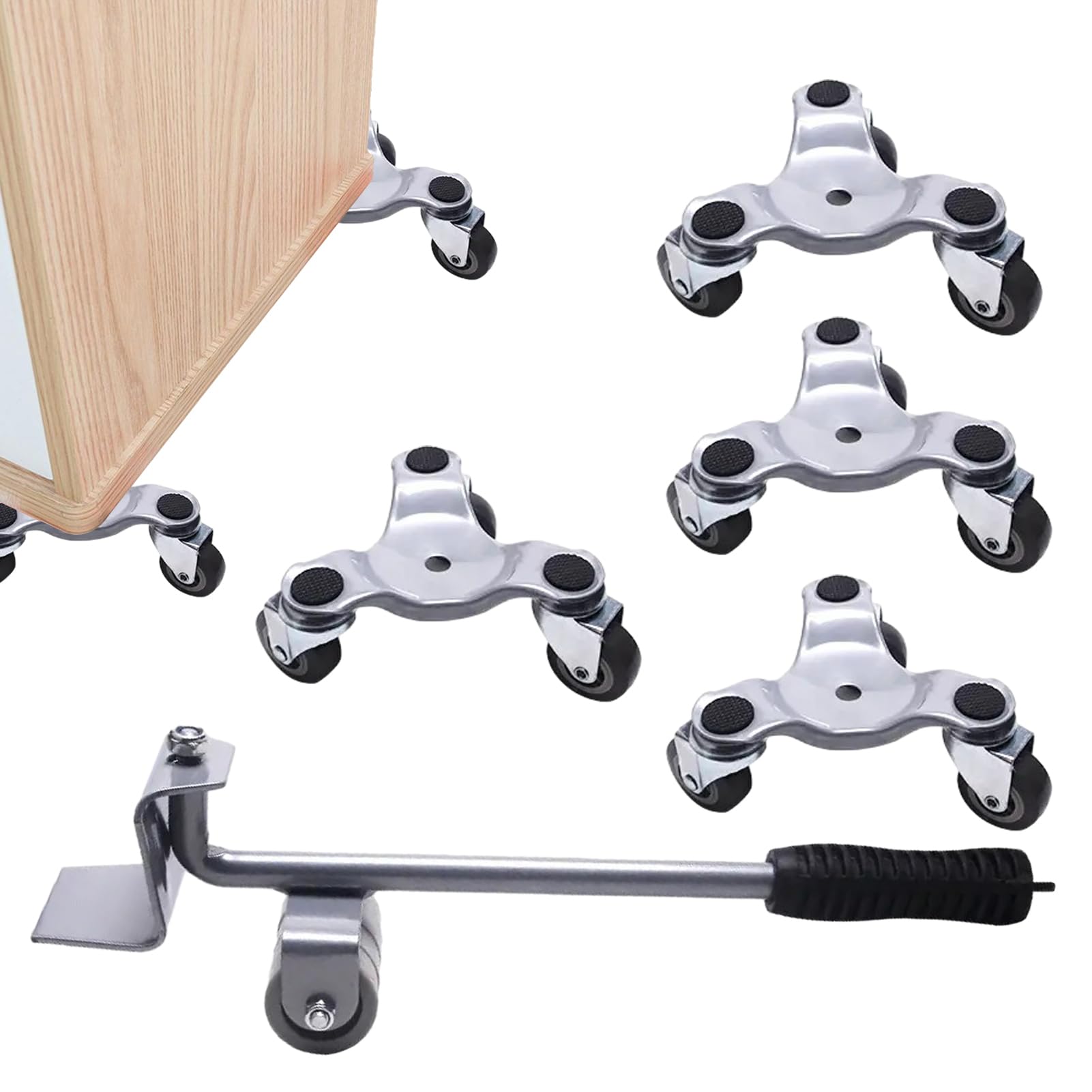 Furniture Moving Wheels | Triple Wheel Sliding Tool 360° Rotation | Heavy Furniture Sliders - for Wardrobe, Dresser, Sofa, Fridge, Office, Wholesale