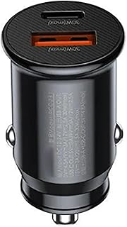 شاحن فائق السرعة RCC358 من كيه ام تكنولوجي 30 واط بمنفذين بي دي نوع سي ومنفذ USB كيو سي 3.0 (أسود)