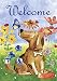 Morigins Welcome Dog Decorative Cute Puppy Spring Summer Double Sided House Flag 28x40 Inch