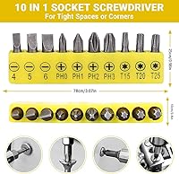 Vista 4 de Juego de brocas flexibles de vástago hexagonal, 1 extensión de broca flexible, 1 extensión de broca flexible, Extensión de taladro de ángulo recto