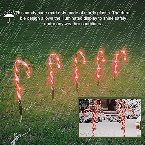 10 Pack 21In Candy Cane Pathway Lights (With Stakes) Outdoor Markers Christmas Decorations Lights With 8 Lighting Modes, For Xmas Holiday Party Walkway Patio Garden Decor #TOP2