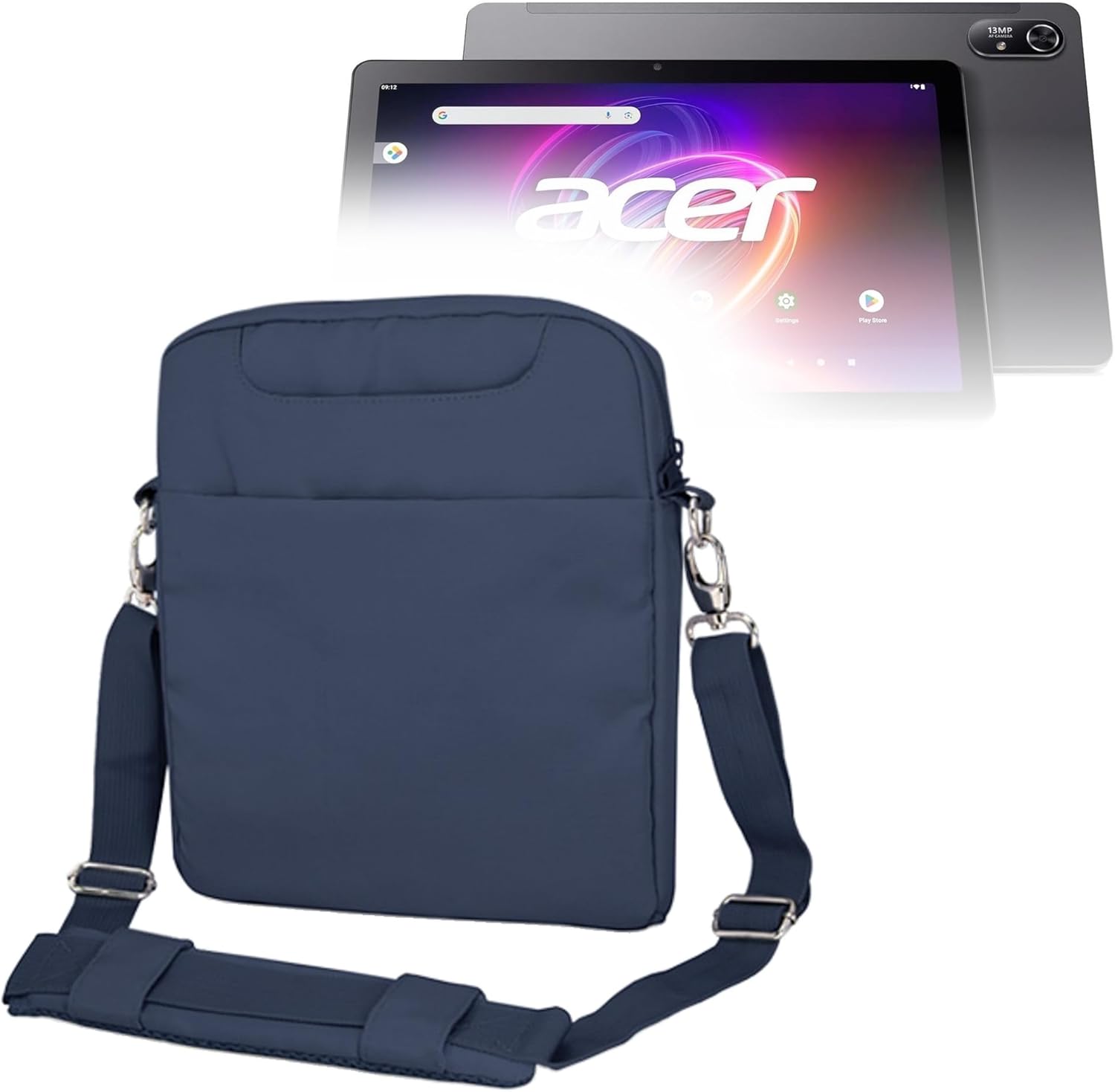 BoxWave Case Compatible with Acer Iconia Tab P11 (2025) - Encompass Urban Bag, Over Shoulder Messenger Straps Handle Bag Pockets - Navy