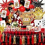 128 Pcs Casino Theme Party Decorations Kit for Casino Night & Adult Birthday Party, Deluxe 59" Fabric Backdrop & Balloon Arch, 3 Large Dice Boxes, Poker Cards for Las Vegas Theme Event - Image 5