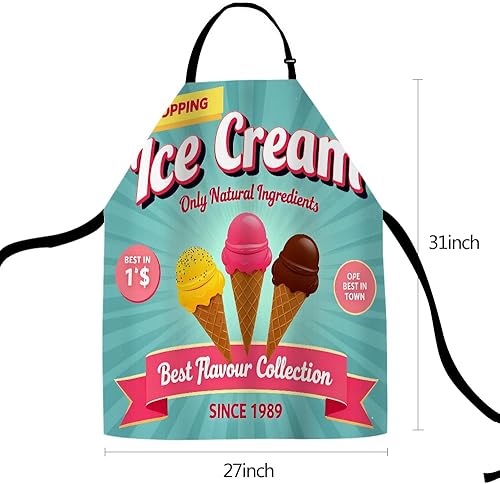 Miniatura 5 de Delantal de cocina vintage de béisbol con bandera estadounidense, delantal de chef casero, impermeable, para mujeres y hombres, 31 x 27 pulgadas