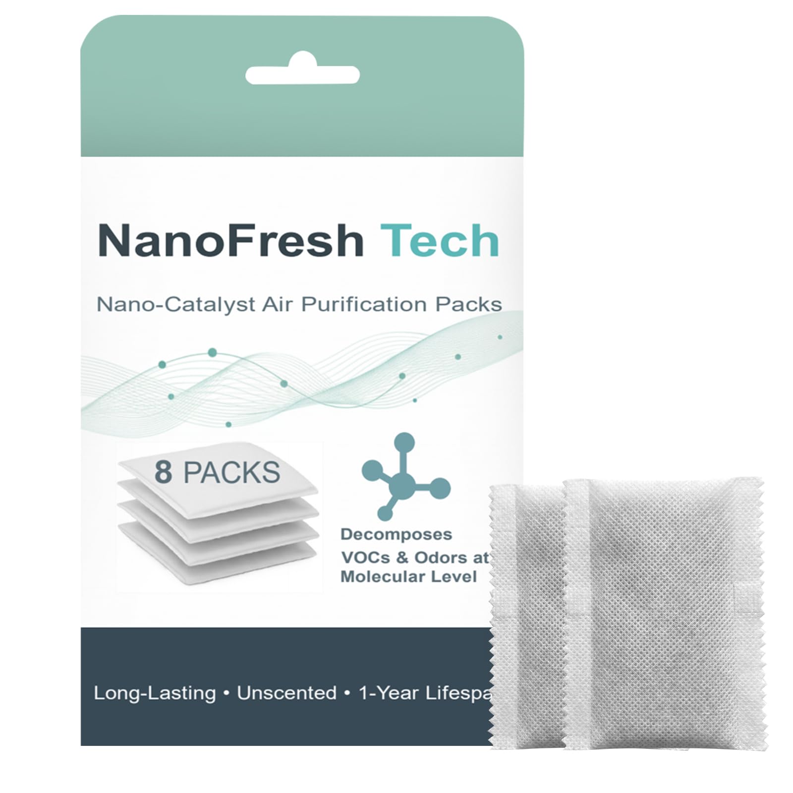 Homptor Odor Eliminator & Deodorizer - Long-lasting Unscented Odor Control & Smell Absorber for Diaper Pail, Trash Cans, Gym Bags, Shoes, Small Spaces - Better Than Baking Soda Charcoal - 8 Pack