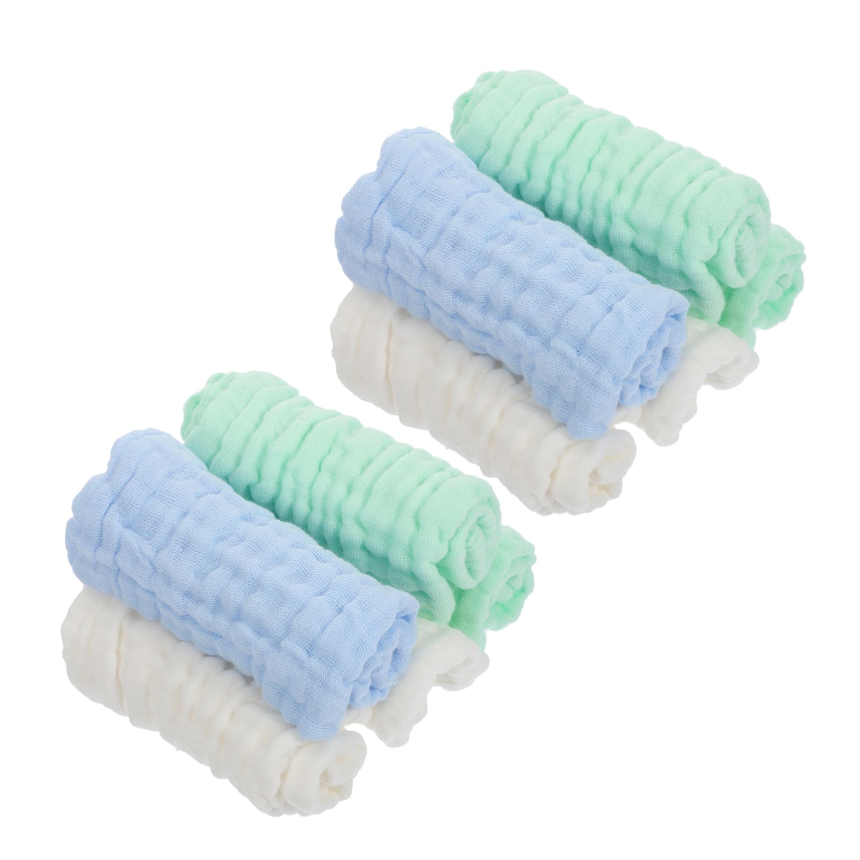 ifundom 10pcs Muslin Washcloths Soft Additive Burp Cloths for Wiping Drool Face Cleaning Handkerchief Use Safe Practical Accessories
