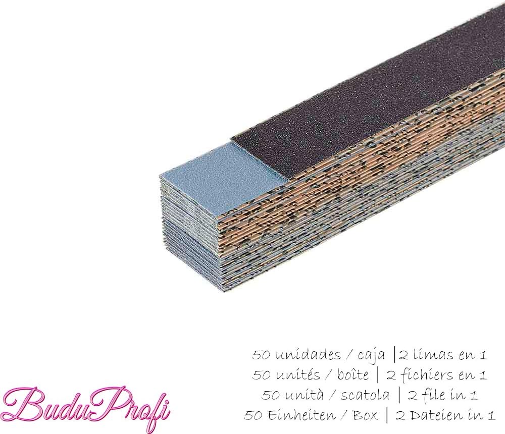 Staleks Exclusive Refill 50 Nail File Covers for Base Metal, Wood, Double Sided, Disposable, DFCMIX-22 (100/180 Grit)