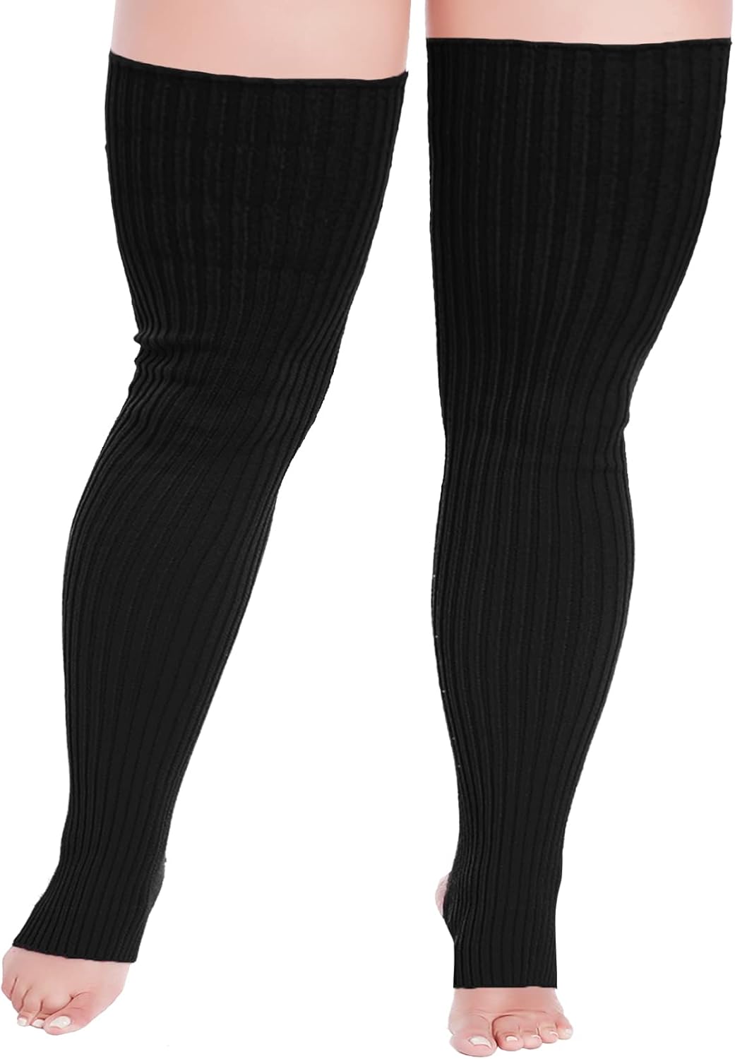 v28 Plus Size Knit Leg Warmer Women Thick Thigh High Boot Extra Long Large Socks - Image 2