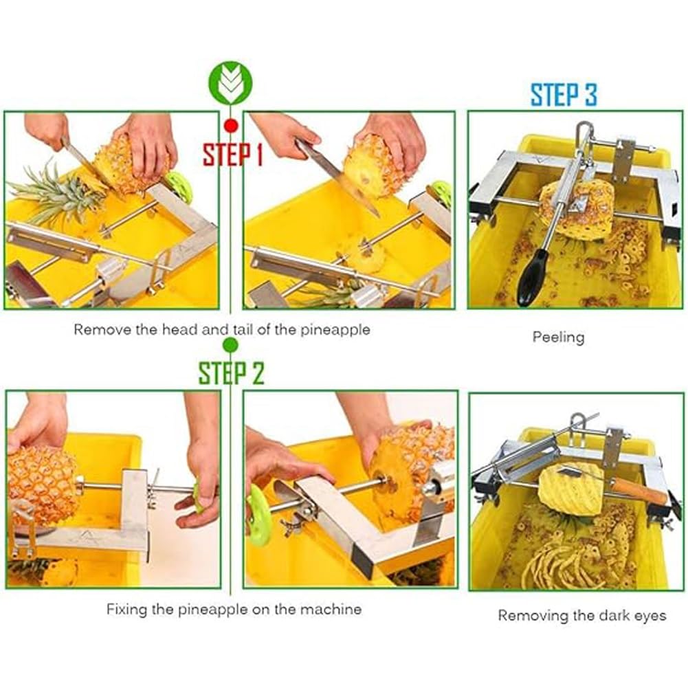 Gewerbliche Ananas-Schälmaschine, Ananas-Schneider, Doppelhebelverstellung, Ananas-Schäler und -Entkerner aus Edelstahl