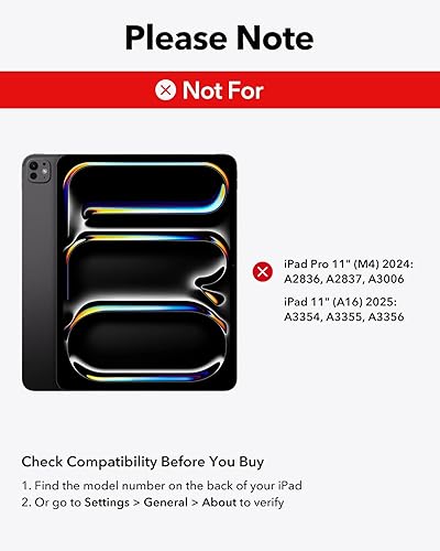 Miniatura 5 de ESR- Funda con teclado para iPad Air 11 (M3 2025M2 2024), iPad Pro 11 y Air 54, Magic Case, soporte flotante, trackpad multitáctil preciso, color