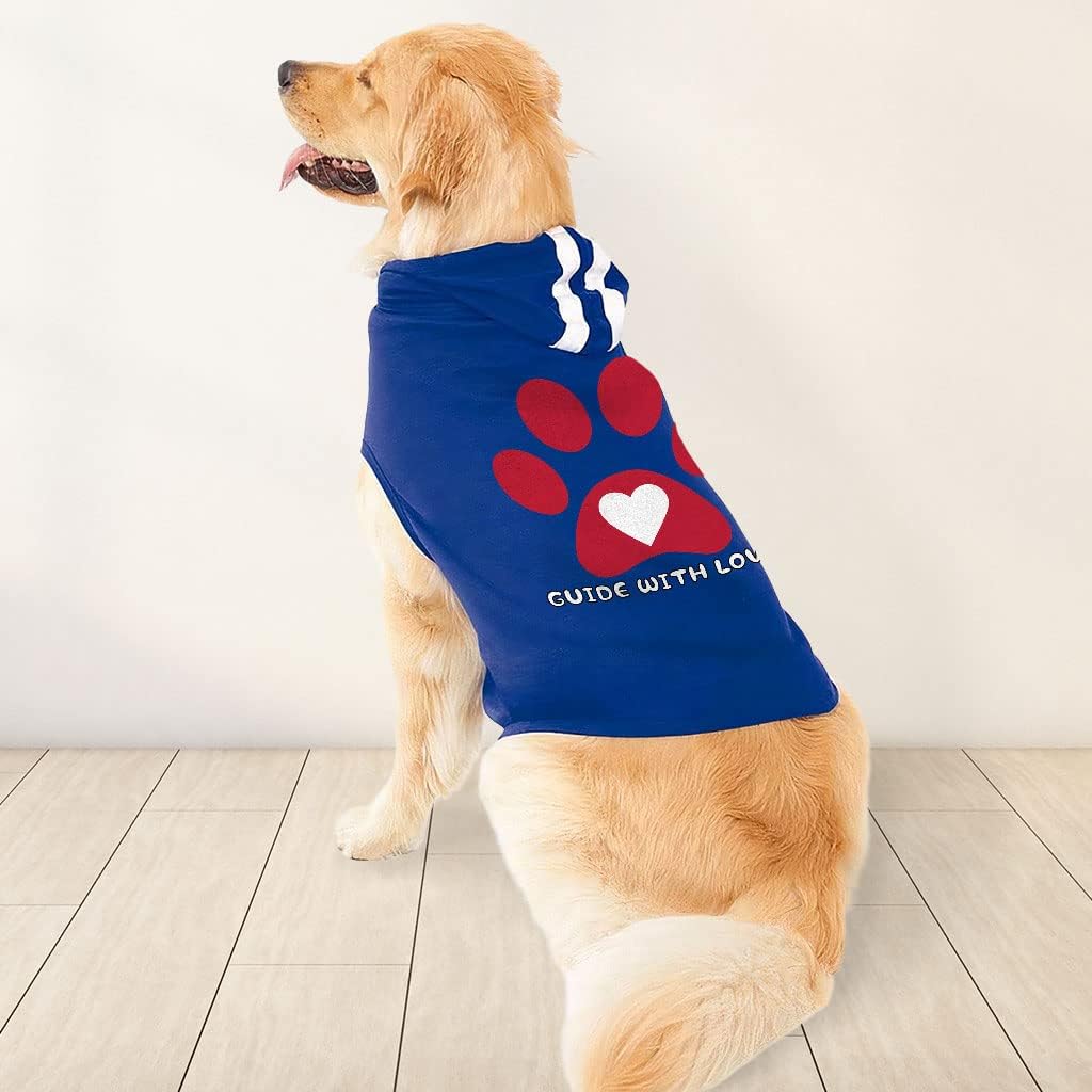 Paw Print Dog Shirt with Hoodie - Cute Dog Hoodie - Themed Dog Clothing - Gray White, XL