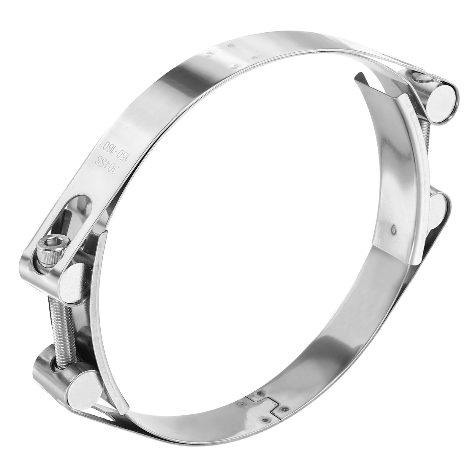 sourcing map T-Bolt Hose Clamp 150-160mm (5.9-6.3") 304 Stainless Steel Double Head Adjustable Intake Radiator Tube Clamps for Automotive Plumbing Industrial Intercooler Pipe