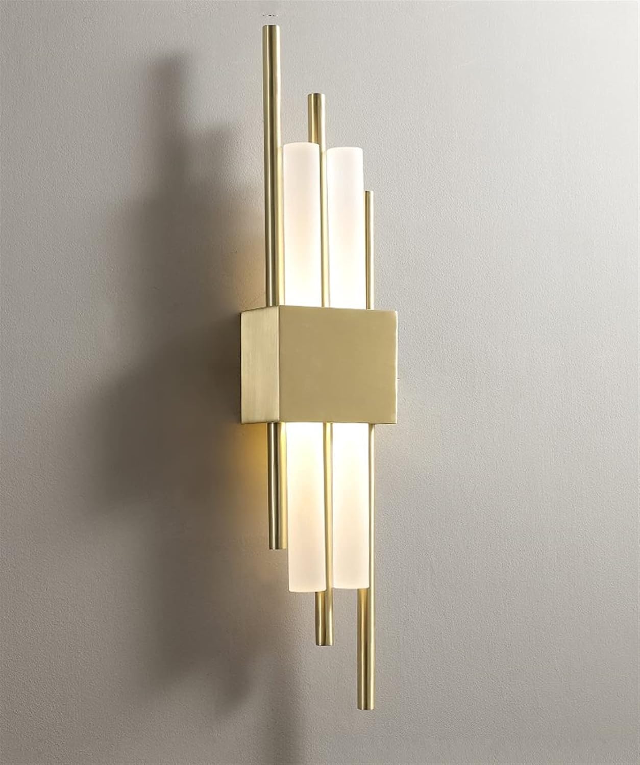 JKJZSALJ Modern Led Wall Lamps, Luxury All Brass Wall Lamps, Living Room Bedroom Lamps, Modern Minimalist Style Corridor Aisle Wall Lamps,Chandeliers,Black-60Cm,Gold-50cm