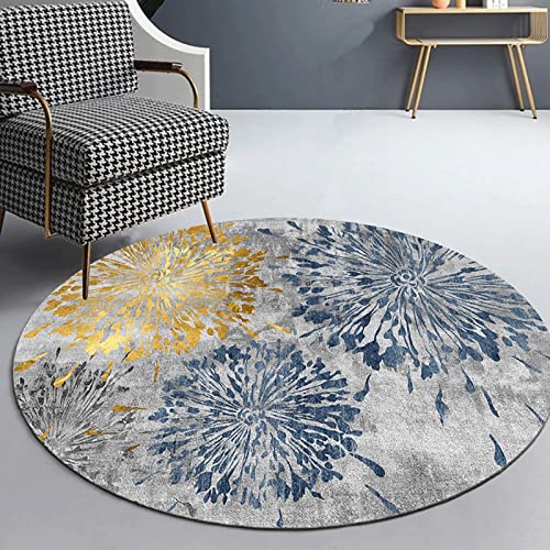 Alfombras de área gris redonda, alfombra de dormitorio de comedor de vida contemporánea 80cm 100cm 120cm 140cm 160cm 180 cm Alfombra de 200 cm Decoración del hogar Mats de piso sin deslizamiento Cover