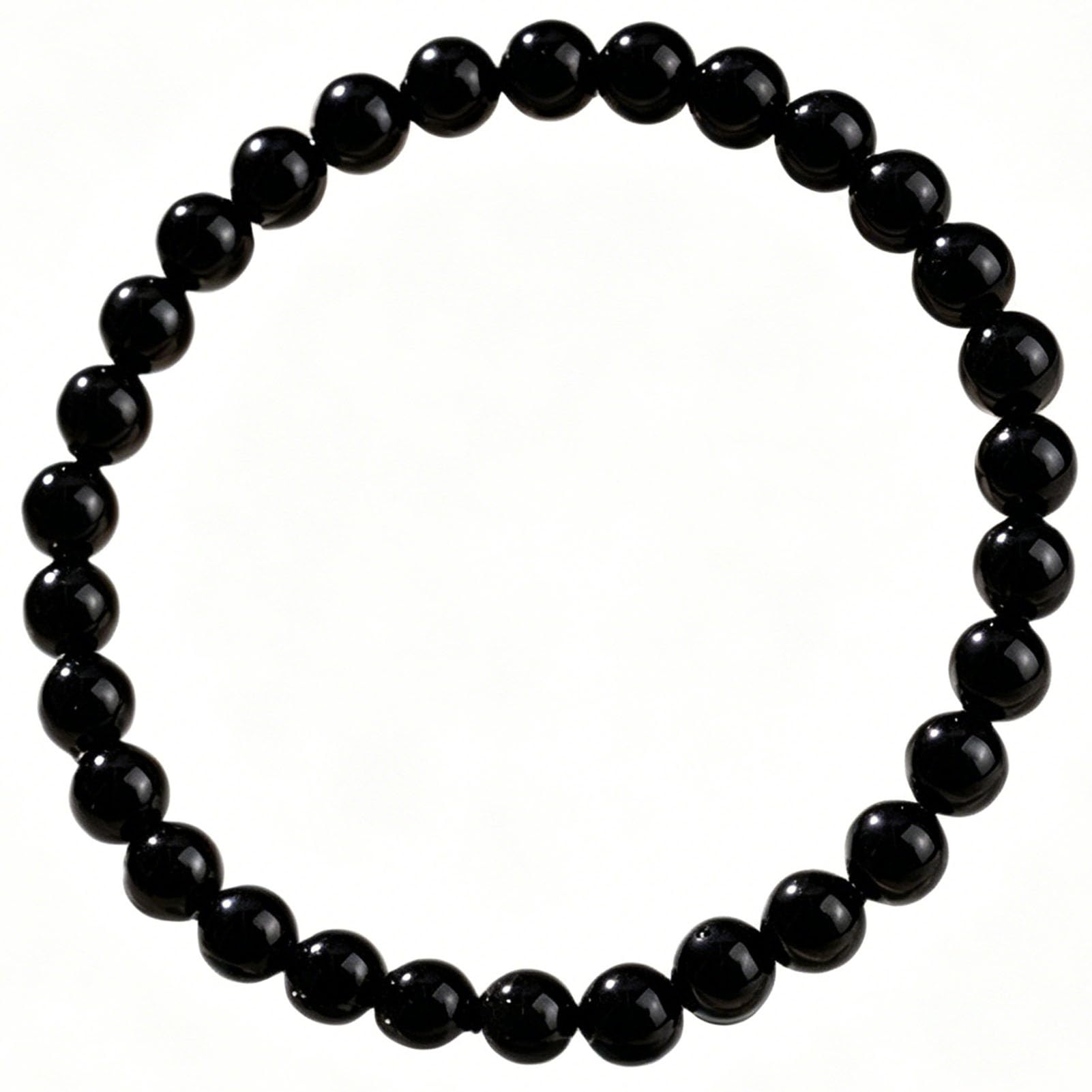 Heilendes schwarzes Obsidian-Armband, echtes vulkanisches Naturglas-Stretch-Armband zum Schutz, Erdung, Verstellbarer Steinschmuck für Männer und Frauen, Chakra-Geschenke,16MM