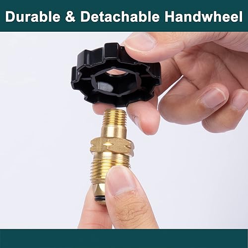 Miniatura 5 de GASPRO Depósito de propano para regulador y manguera, POL x 1/4" macho NPT, exceso de flujo, latón macizo