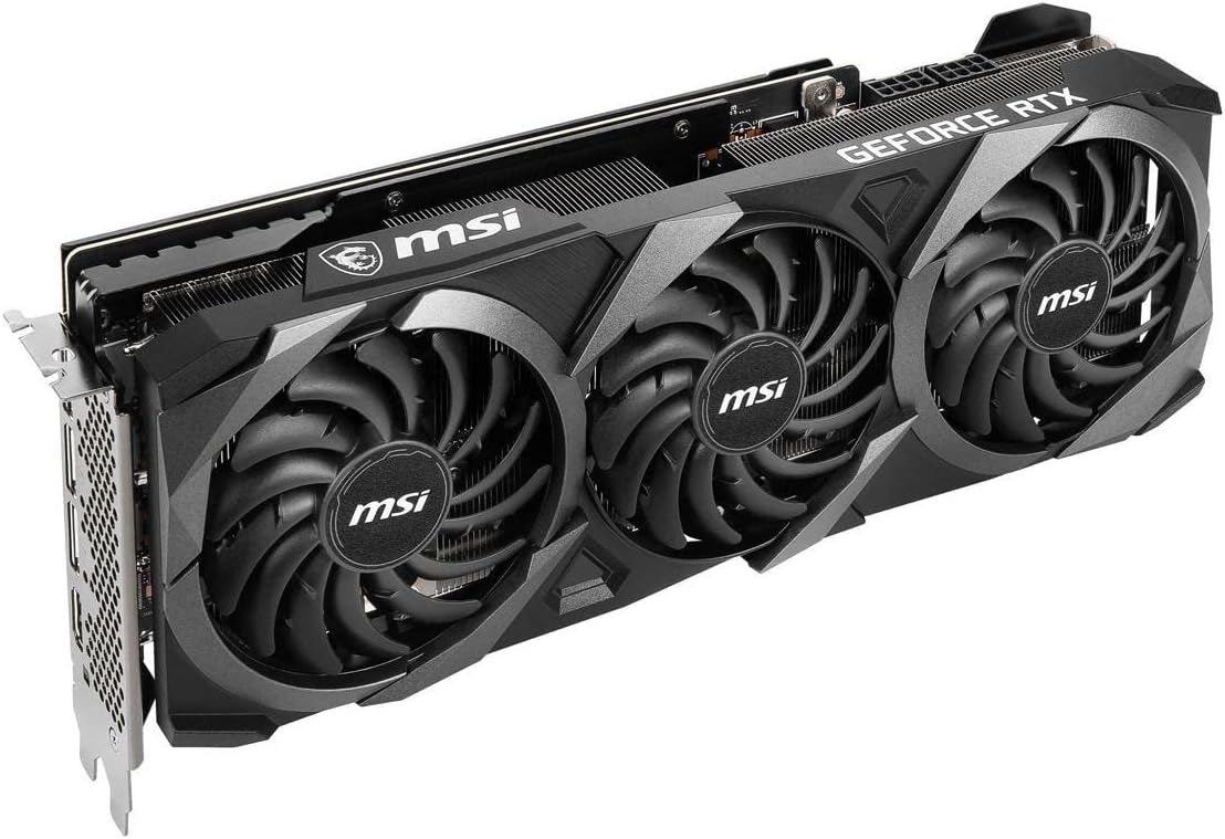 MSI GeForce RTX 3080 Ti Ventus 3X OC LHR Graphics Card 12GB GDDR6X PCIe4.0 ATX TORX Fan 3.0 Ampere Streaming Multiprocessors 1x HDMI 2.1 3X DisplayPort 1.4a w/ HDMI 2.1 Cable (4k@120Hz/8K@60Hz)