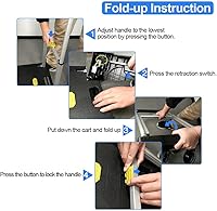 Vista 8 de Carro plegable de mano resistente mejorado con ruedas, carrito portátil de 330 libras, mango ajustable para equipaje, mudanzas, viajes, compras